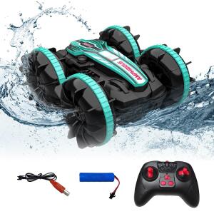 Remote Control 4WD Off-Road Car Stunt, 2.4GHz Land & Water RC Boat and Sonic 2 Toys for Boys