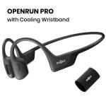 Shokz OpenRun Pro Sports Bone Conduction Premium Bluetooth Headphones with Cooling Wristband (Black)