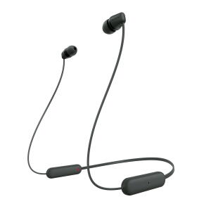 Black Sony WI-C100 In-ear Bluetooth Headphones with Built-in Microphone