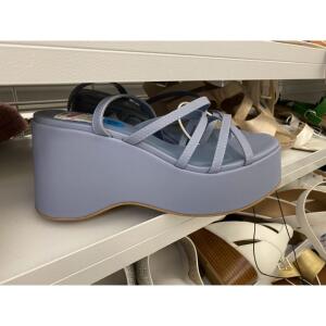 Soda Womens Vaultt Baby Blue Platform Sandals Size 10