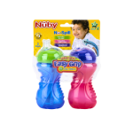 Nuby Sippy Cup 2-Pack No-Spill Super Spout Easy Grip Cup 10 oz (300 ml) BPA Free 6+ Months Red & Blue