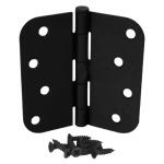 Everbilt 4 in. x 5/8 in. Radius Matte Black Squeak-Free Door Hinge