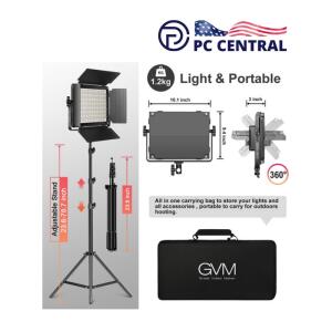 GVM 1000D RGB LED Light Panel (2-Light Kit with Softboxes)