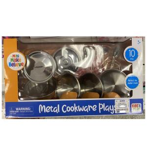 Kids 'N Play 10 Pcs Mini Make Believe Metal Cookware Plays