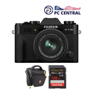 FUJIFILM X-T30 II Mirrorless Camera with 15-45mm Lens and Accessories Kit (Black)