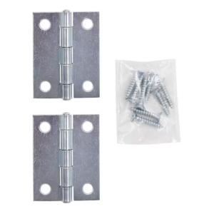 Everbilt 1-1/2 in. Non-Removable Pin Narrow Utility Hinge (2-Pack) Galvanized