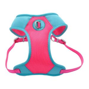 Coastal Pro Mesh Harness Fuscia w Teal Girth S 19"-23"