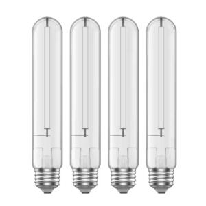 Feit Electric 60W Equivalent T10L Dimmable Straight White Filament Clear E26 Vintage Edison LED Light Bulb, Soft White 2700K (4-Pack)