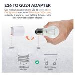 AdamaxGU24 to Medium Base (GU24 to E26) Light Bulb Adapter (A2426E)