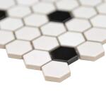 MSIAdelaide Black and White 1 in. Hexagon 10 in. x 12 in. Matte Porcelain Mesh-Mounted Mosaic Tile (0.83 sq. ft. / each) (ADELHEX-1HEXM)