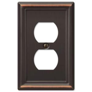 Hampton BayAscher 1 Gang Duplex Steel Wall Plate - Aged Bronze (149DDBHB)