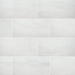 MSIAlexandra White 12 in. x 24 in. Matte Porcelain Marble Look Floor and Wall Tile (16 sq. ft. /Case) (NHDALEX12X24)