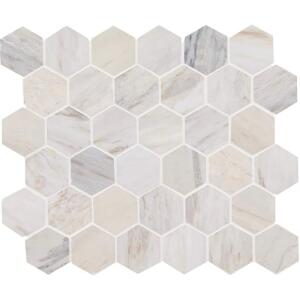 MSIAngora Hexagon 11.75 in. x 12 in. x 10 mm Honed Mosaic Marble Floor and Wall Tile (0.98 sq. ft./Each) (ANGORA-2HEXP)