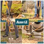 Anvil 28 in. Carbon Steel Digging Shovel with Wood D-Grip Short Handle (77470-938)