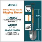 Anvil 28 in. Carbon Steel Digging Shovel with Wood D-Grip Short Handle (77470-938)