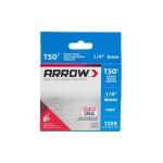 ArrowT50 1/4 in. Leg x 3/8 in. 504 Galvanized, Medium Crown, Divergent Point, 20-Gauge, Heavy-Duty Steel Staples (1,250-Pack)(504)