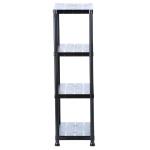 HDX4-Tier Easy Assembly Scratch Resistant Plastic Garage Storage Shelving Unit in Black (28 in. W x 52 in. H x 15 in. D) (17307263B)