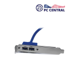 StarTech 2-Port A Female Slot USB 3.0 Plate Adapter (Blue)