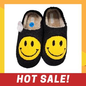 Aeropostale Men's Slippers Size 10 Smiley Black