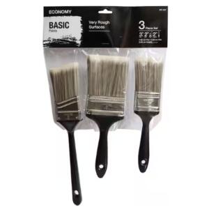 Basic Economy - UTILITY 2 in. Flat Cut, 3 in. Flat Cut and 2 in. Angled Sash Utility Paint Brush Set (3-Piece)