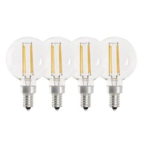 Feit Electric 11-Watt Equivalent G16.5 E12 String Light LED Light Bulb, Warm White 2200K (4-Pack)