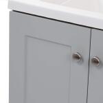 Glacier Bay 24 in. W x 19 in. D x 33 in. H White Cultured Marble Top Single Sink Freestanding Bath Vanity in Pearl Gray