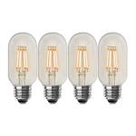 Feit Electric 40-Watt Equivalent T14 Dimmable Straight Filament Clear Glass E26 Vintage Edison LED Light Bulb Soft White 2700K(4-Pack)