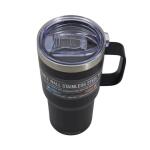 GRAPHYTE Double Wall Vacuum Insulated Stainless Steel Mugs with Handle and Slider Lid (20oz) Black