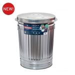 Behrens 31 Gal. Round Galvanized Steel Metal Trash Can with Lid for Household Use (1270)