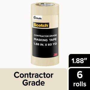 3MScotch 1.88 in. x 60.1 Yds. Multi-Surface Contractor Grade Tan Masking Tape (6 Rolls) (2020-48TP6)