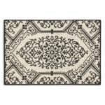 Home DynamixCafe Jardin Beige/Black 23.6 in. x 35.4 in. Indoor Kitchen Mat (5-ELWN02-156)