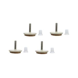 Everbilt 1-1/2 in. Beige Round Felt Furniture Glides with Threaded Stem for Floor Protection (4-Pack)(49909)