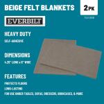 Everbilt 2-Pack Beige Heavy-Duty Self-Adhesive Rectangular Felt Furniture Sheets, 4-1/4 in. x 6 in. (49950)