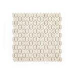 Jeffrey CourtSerenity Marfil 11.125 in. x 11.875 in. Elongated Hex Matte White/Beige Glass Mosaic Wall/Floor Tile(0.917 Sq. Ft./Each) (13158)