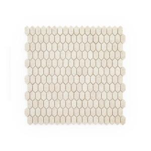 Jeffrey CourtSerenity Marfil 11.125 in. x 11.875 in. Elongated Hex Matte White/Beige Glass Mosaic Wall/Floor Tile(0.917 Sq. Ft./Each) (13158)