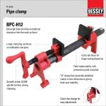 BESSEY(1-Piece Set) H-Style 1/2 in. Black Pipe Clamp Fixture