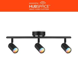 Hampton Bay Boedy 2 ft. 3-Light Smart Matte Black Integrated LED Fixed Track Lighting Kit with Night Light