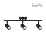 Hampton Bay Boedy 2 ft. 3-Light Smart Matte Black Integrated LED Fixed Track Lighting Kit with Night Light