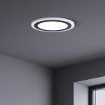 Hampton Bay Clement 13 in. Round Flat Panel Black Indoor LED Flush Mount with Integrated Color Changing and Night Light (FP13/3CCT/NL/HD)