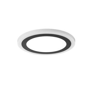 Hampton Bay Clement 13 in. Round Flat Panel Black Indoor LED Flush Mount with Integrated Color Changing and Night Light (FP13/3CCT/NL/HD)