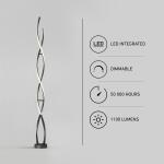 Artika 59-inch Black Swirl Modern 1-Light Integrated LED Dimmable Standard Floor Lamp for Living Room