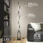 Artika 59-inch Black Swirl Modern 1-Light Integrated LED Dimmable Standard Floor Lamp for Living Room