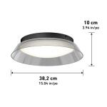 Artika Arthur 15 in. 1-Light LED Flush Mount Ceiling Light with Smoke Glass and 5CCT Integrated Selectable (FM-AH5C-HD2BL)