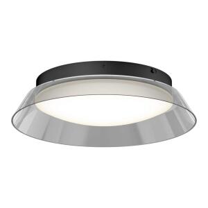 Artika Arthur 15 in. 1-Light LED Flush Mount Ceiling Light with Smoke Glass and 5CCT Integrated Selectable (FM-AH5C-HD2BL)