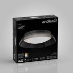 Artika Arthur 15 in. 1-Light LED Flush Mount Ceiling Light with Smoke Glass and 5CCT Integrated Selectable (FM-AH5C-HD2BL)