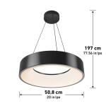 ArtikaAiden Drum 31-Watt 1 Light Black Modern 5 CCT Integrated LED Pendant Light Fixture for Dining Room or Kitchen (PDT-AIC-HD2BL)