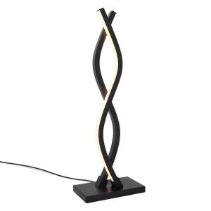 Artika 18 in. Wave Black Modern Integrated LED Table Lamp with Dimmable Feature for Living Room