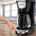 BLACK+DECKER 12-Cup Black Programmable Drip Coffee Maker with Glass Carafe, Built-In Timer, and Automatic Shut-Off (DCM100B)