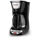 BLACK+DECKER 12-Cup Black Programmable Drip Coffee Maker with Glass Carafe, Built-In Timer, and Automatic Shut-Off (DCM100B)