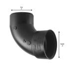 Charlotte Pipe2 in. ABS DWV 90-Degree Hub x Spigot Street Elbow Fitting (ABS003020800HD)